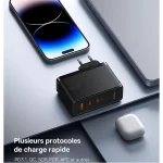 شارژر دیواری فست 160 وات باسئوس مدل Baseus GaN5 Pro با 2 خروجی USB-C و 1 خروجی USB به همراه کابل USB-C با گارانتی 24 ماهه شرکتی - تصویر 10