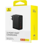 شارژر دیواری فست 160 وات باسئوس مدل Baseus GaN5 Pro با 2 خروجی USB-C و 1 خروجی USB به همراه کابل USB-C با گارانتی 24 ماهه شرکتی - تصویر 3