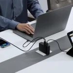 شارژر دیواری فست 160 وات باسئوس مدل Baseus GaN5 Pro با 2 خروجی USB-C و 1 خروجی USB به همراه کابل USB-C با گارانتی 24 ماهه شرکتی - تصویر 4