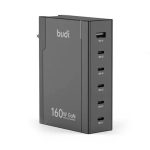 شارژر دیواری 160W GaN بودی PD و فست دارای سری یونیورسال با 6 پورت مدل AC350 با گارانتی 18 ماهه (6 ماه تعویض)