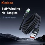 کابل فست شارژ USB به USB-C مک دودو مدل Mcdodo CA-5650 طول ۱.۲ متر جریان 6 آمپر دارای قابلیت جمع شونده مگنتی با گارانتی 12 ماهه شرکتی - تصویر 4